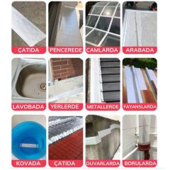 Folyo Kauçuk Bant Yapışkanlı Su Geçirmez Çatı Boru Tamir Bandı (2Metre x 10 Cm) (491491)