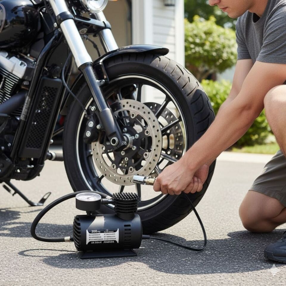 AD 300 PSI Güçlü Taşınabilir Hava Kompresörü–Araba, Motosiklet, Bisiklet ve Top Şişirme İçin Çakmaklıklı Lastik Şişirme Pompası