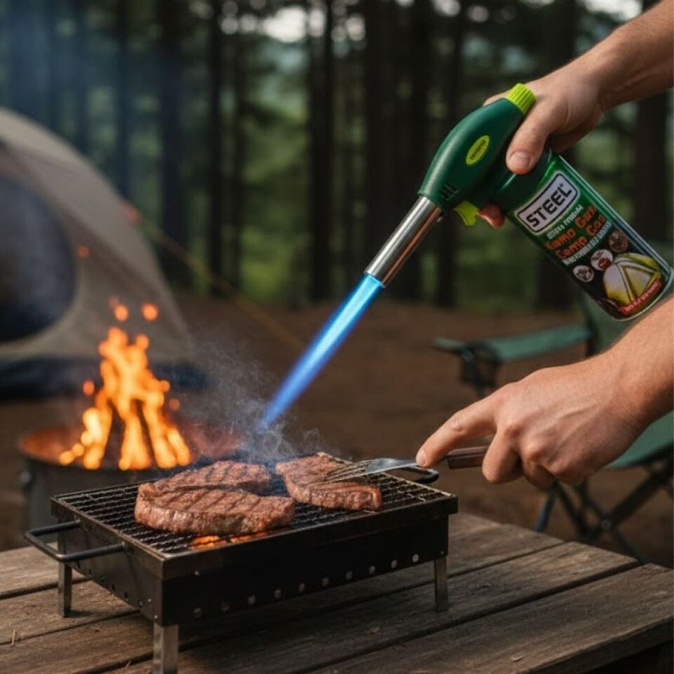 AD Outdoor Kamp, Piknik ve Tamir İşleri İçin Kamp Gazı Seti – Taşınabilir Pürmüz Alev Tabancası ve Yüksek Performanslı Gaz Kartuşu