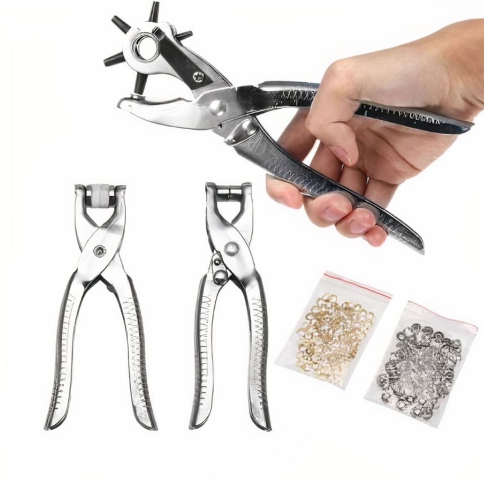 AD 3lü Kolay Kemer Deri Delik Açma Delme Aleti Delici Pensesi Delgeç Seti