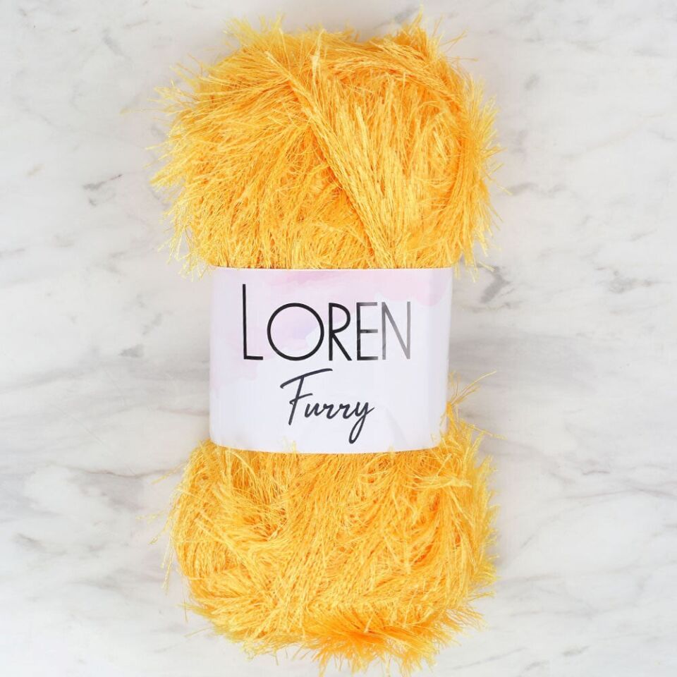 Loren Furry Hardal Sarısı El Örgü İpi - RF075 - 34063