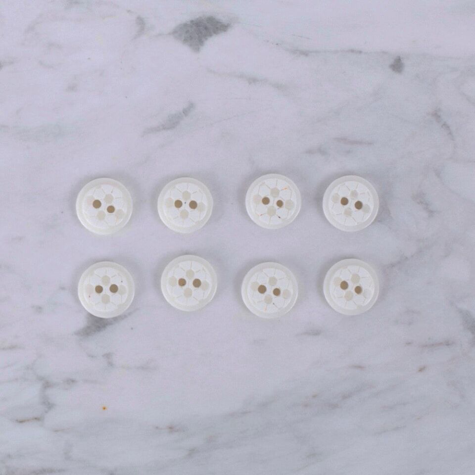 Loren Crafts 8 li Futbol Topu Beyaz Düğme - 0410