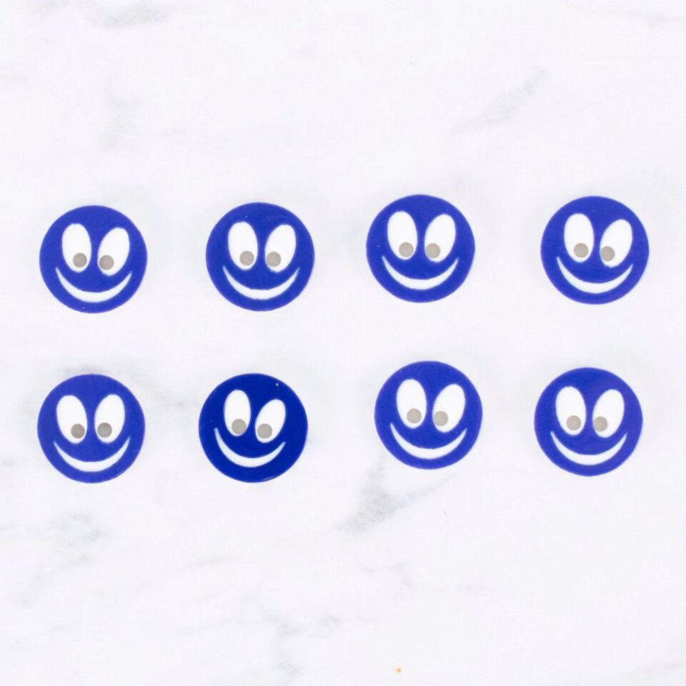 Loren Crafts 8 li Gülen Yüz Açık Lacivert Düğme -