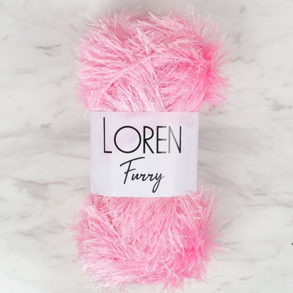 Loren Furry Pembe El Örgü İpi - RF014 - 34049