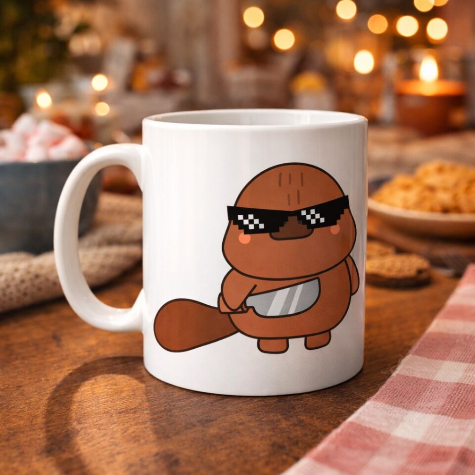 Cool Kunduz Tasarımlı Porselen Kupa MODEL 86 – Eğlenceli, Havalı ve Sıcacık Kahve Keyfi