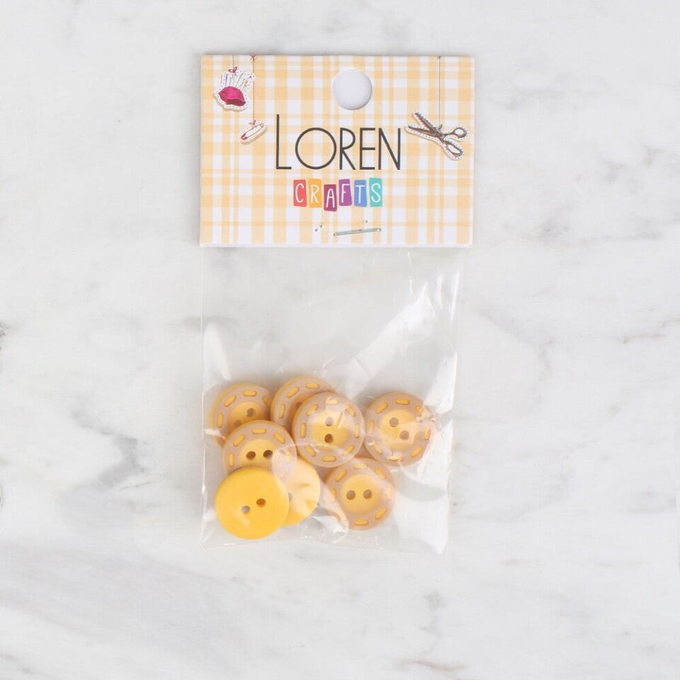 Loren Crafts 8 li Sarı Düğme - 295