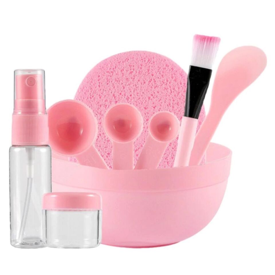 AD Kendin Yap Yüz Maskesi Karıştırma Aleti Seti, 9 Parça DIY Yüz Maskesi Hazırlama Kabı Seti