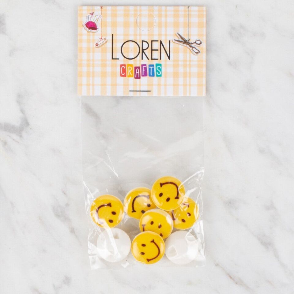 Loren Crafts 8 li Sarı Düğme - 663