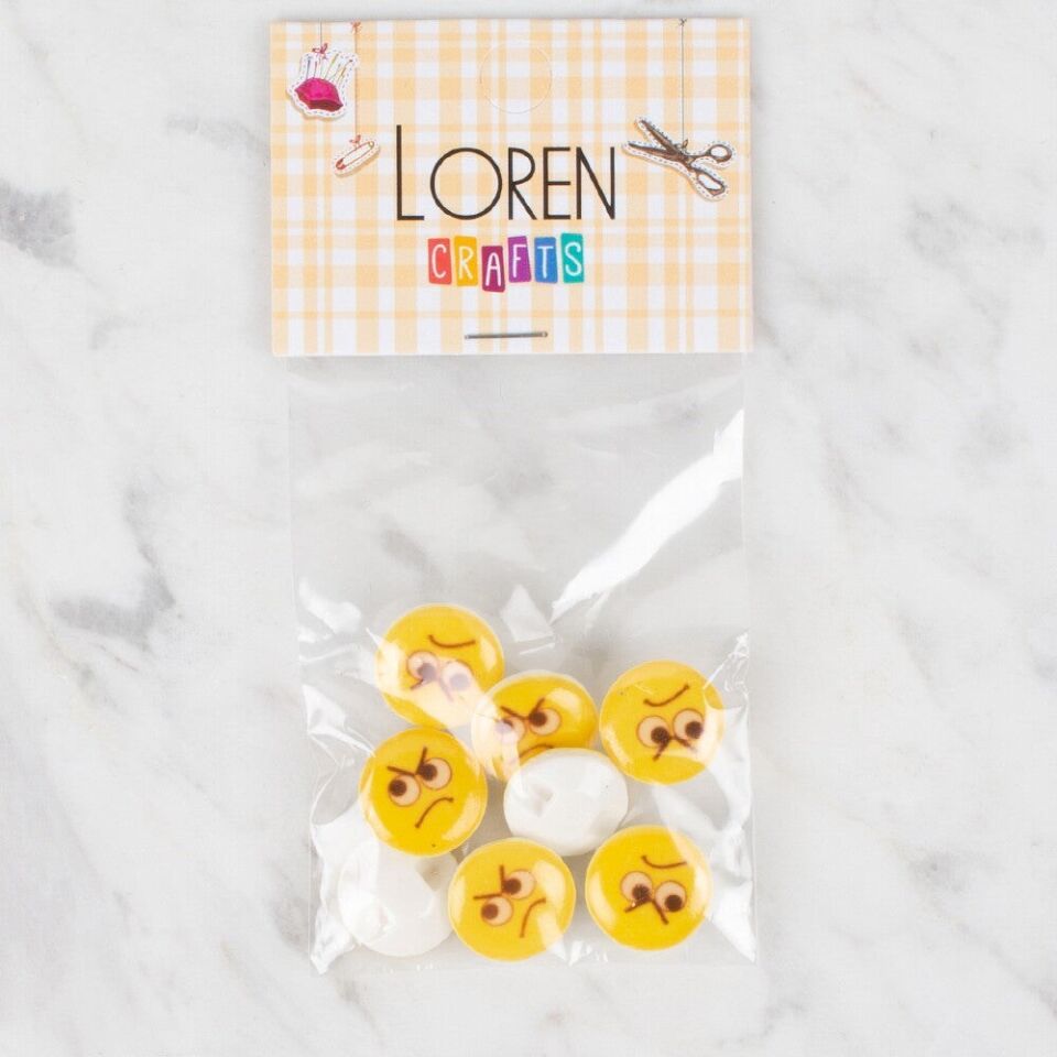 Loren Crafts 8 li Sarı Düğme - 664