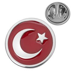 925 Ayar Gümüş Ay Yıldız Rozet T8673 (491491)