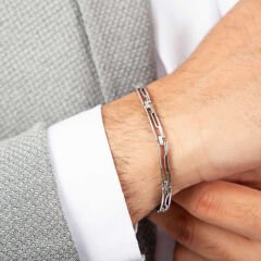 925 Ayar Gümüş Oksitli Erkek Bileklik T7404 (491491)