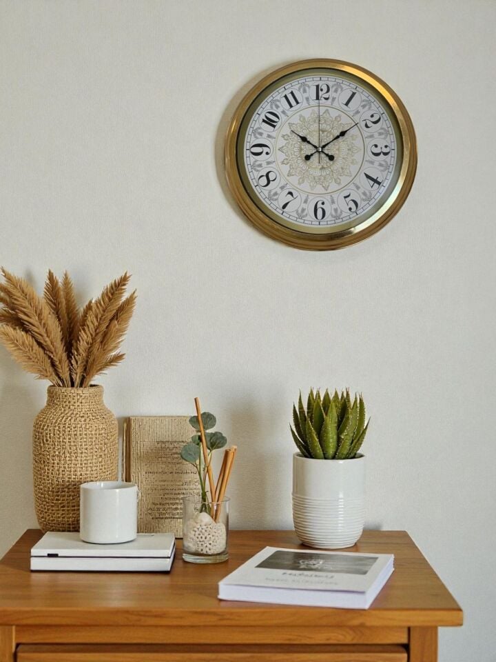 Gold Zarif 40 Cm Metal Duvar Saati