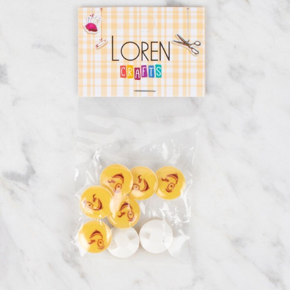 Loren Crafts 8 li Sarı Düğme - 669