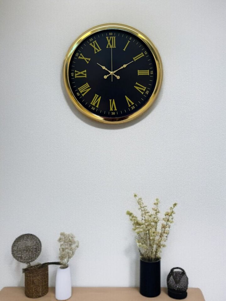 Noble Gold Black 40 Cm Metal Duvar Saati
