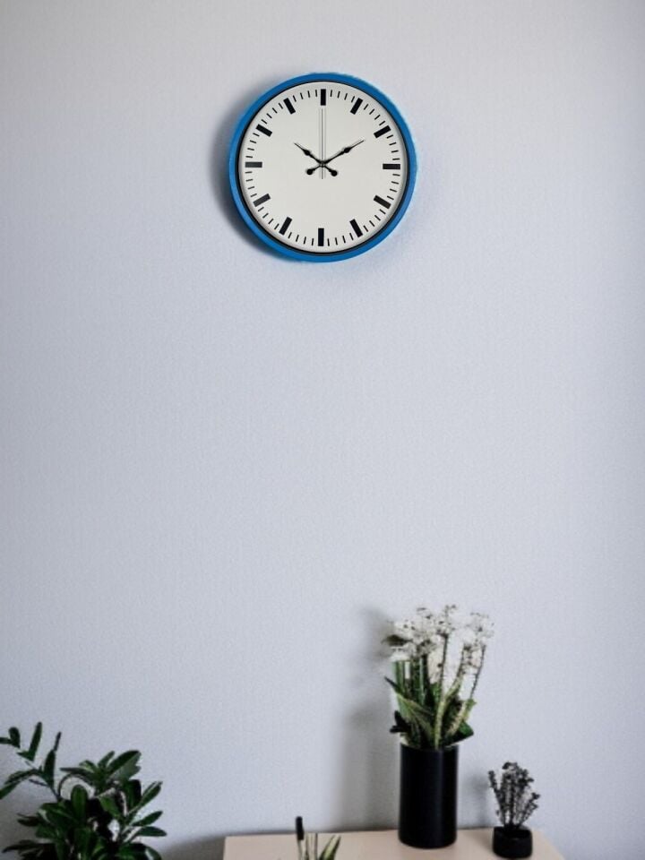 36 Cm Mavi Zarif Duvar Saati