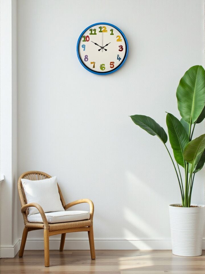 36 Cm Mavi Çocuk Odası Duvar Saati