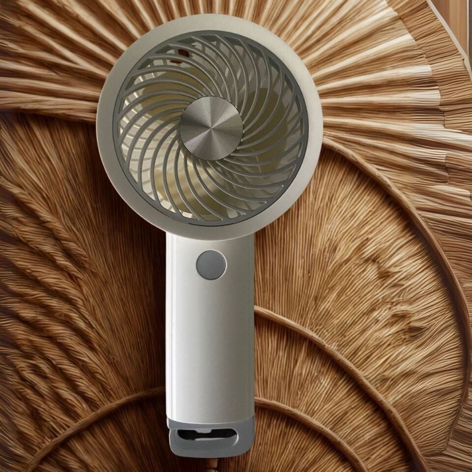BUFFER®  USB ile Şarj Olabilen 3 Ayarlı Fan Modlu Çanta Tipi El Fanı