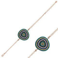 925 Ayar Gümüş Rose Damla Nazar Bileklik BR0460690 (491491)