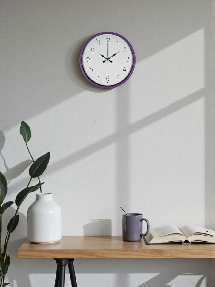 36 Cm Mor Dekoratif Duvar Saati