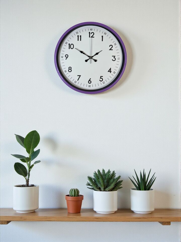 36 Cm Mor Dekoratif Duvar Saati