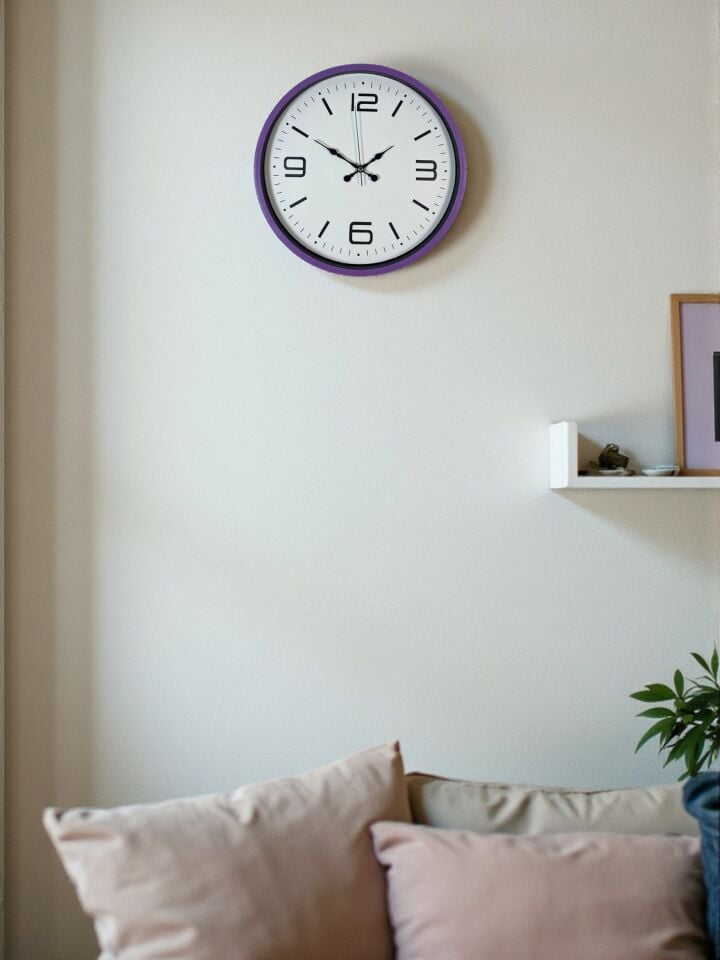 36 Cm Mor Dekoratif Duvar Saati