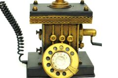 Dekoratif Metal Telefon Kumbaralı Kumbara Biblo Hediyelik (491491)