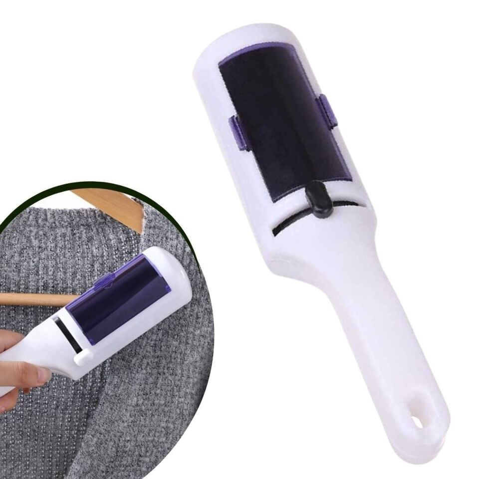 AD Taşınabilir Elektrostatik Hazneli Rulo Şeklinde Evcil Hayvan Tüyü Saç Toplayıcısı