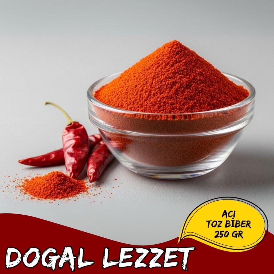Mey İthalat® Acı Toz Biber Lezzet Artırıcı Toz Kırmızı Biber Yemekler İçin 250 Gr