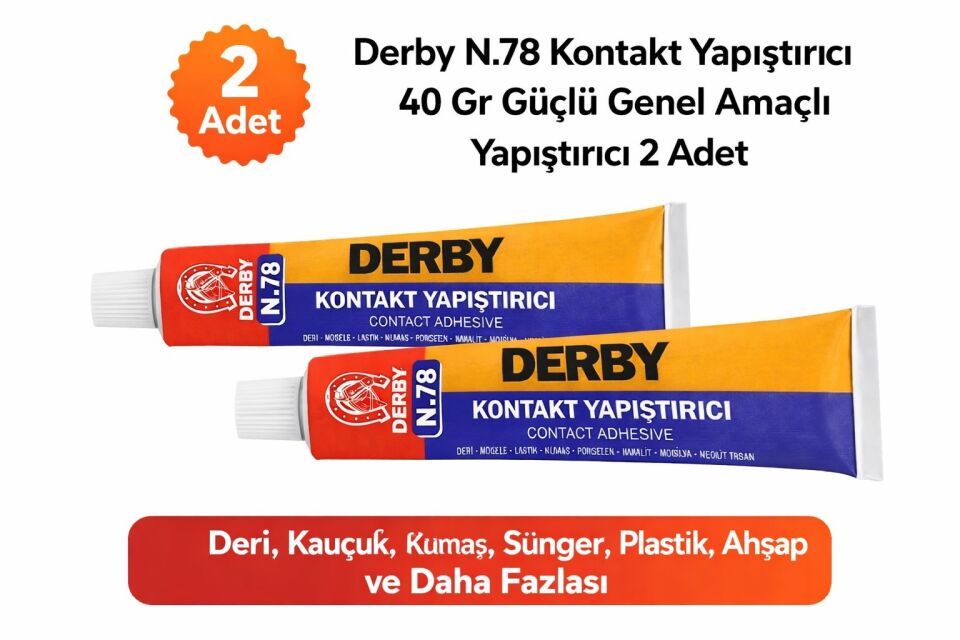 Derby N.78 Kontakt Yapıştırıcı 40 Gr Güçlü Genel Amaçlı Yapıştırıcı 2 ADET