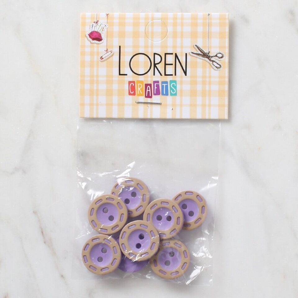 Loren Crafts 8 li Lila Düğme - 292
