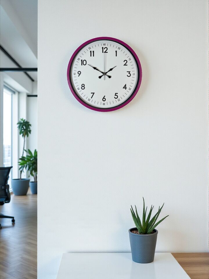 36 Cm Pembe Dekoratif Duvar Saati