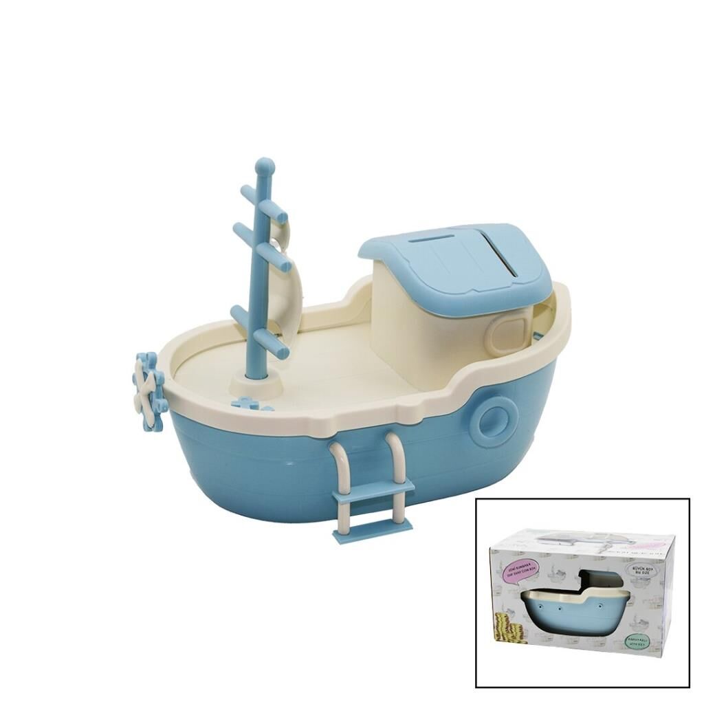 Büyük Gemi Kumbara Kilitli Renkli Pls. Tbn:10X18Cm - Güverte: 14.5X24.5Cm Y: 8-10-13Cm (491491)