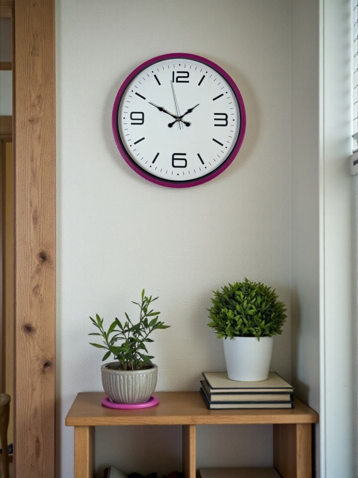 36 Cm Pembe Modern Duvar Saati