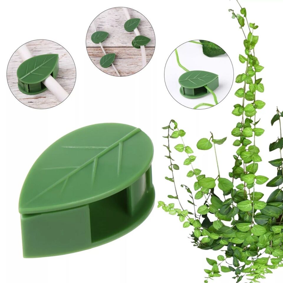 AD10 lu Yaprak Tasarımlı  Kablo Bitki Sarmaşık Düzenleyici Yapışkanlı Klipsler