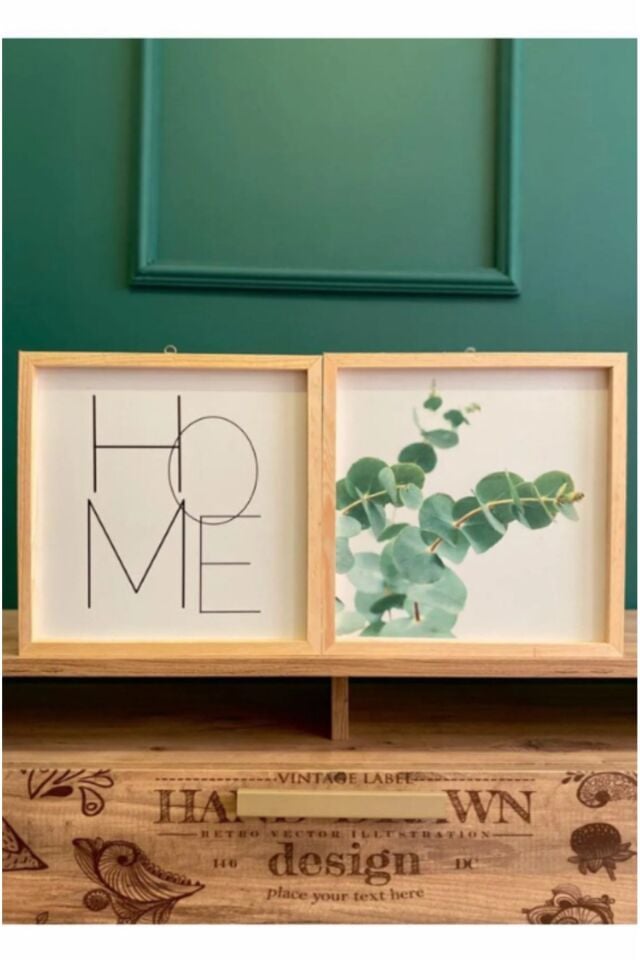 Oturma Odası Okaliptüs Home Ahşap Çerçeve Set 30 x 30
