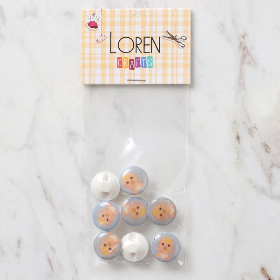 Loren Crafts 8 li Mavi Bebek Düğme - 695