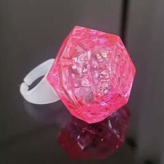 Kristal Tasarımlı Led Işıklı Pembe Yüzük