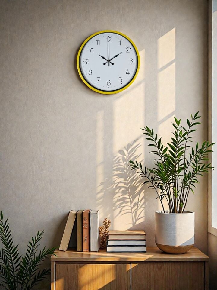 36 Cm Standart Sarı Duvar Saati