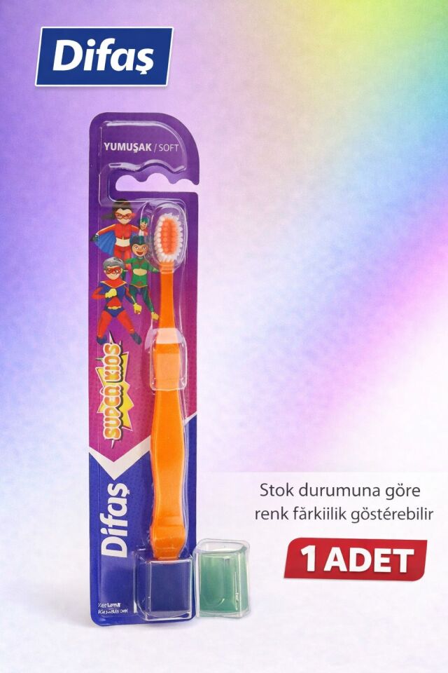 Difaş Kids Çocuk Diş Fırçası Koruyucu Kapaklı Yumuşak Kıllı 1 Adet