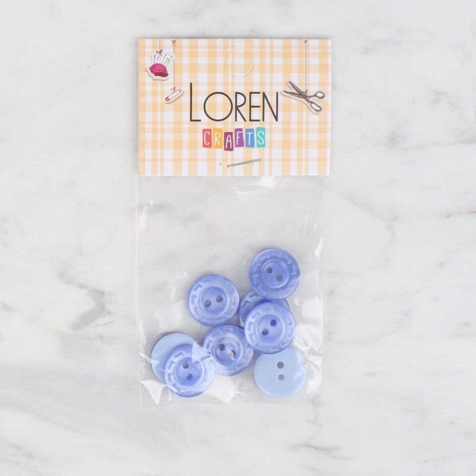 Loren Crafts 8 li Mavi Düğme - 290