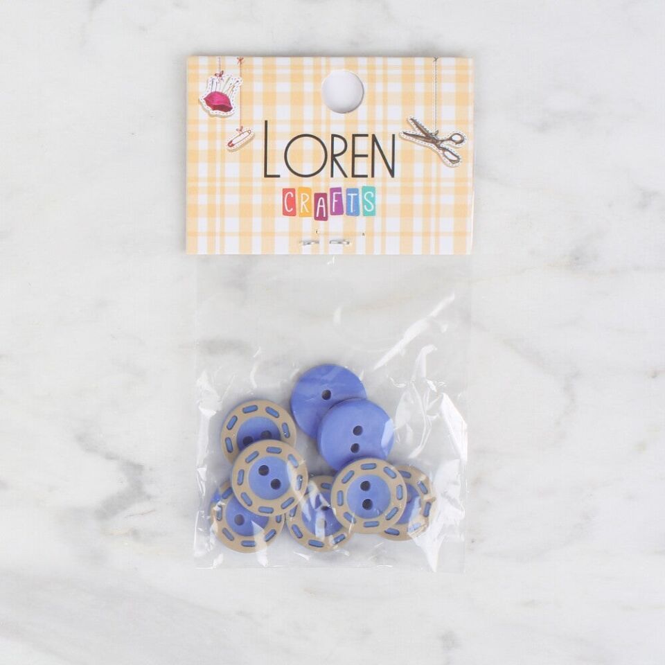 Loren Crafts 8 li Mavi Düğme - 290