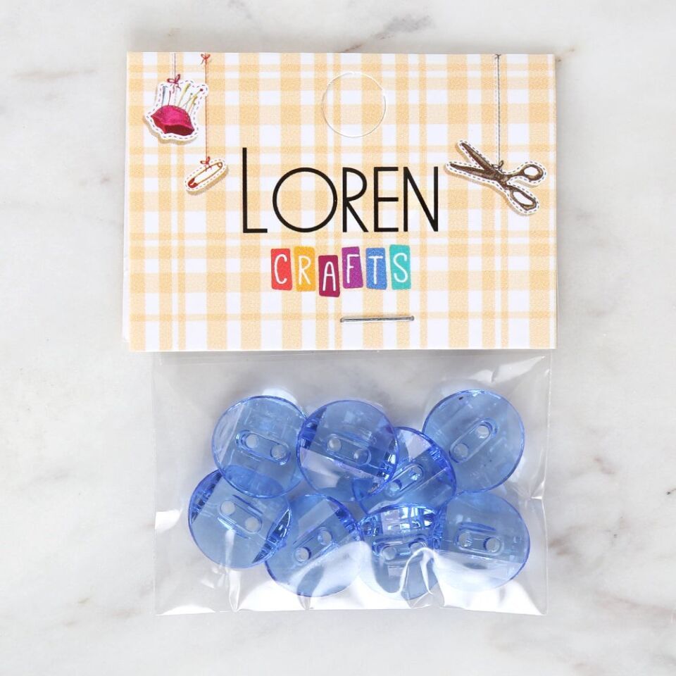 Loren Crafts Mavi 8'li Düğme - 3062
