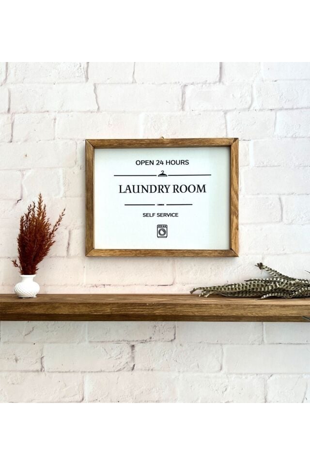 Banyo Laundry Room Ahşap Çerçeve - Beyaz Zemin 10 x 10
