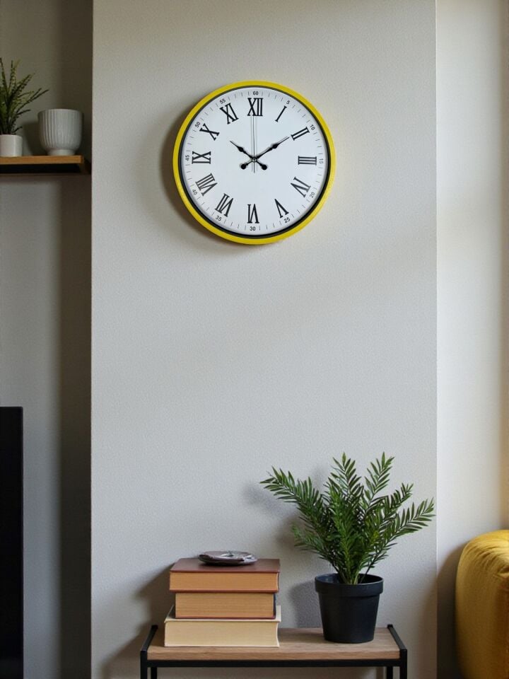 36 Cm Sarı Roma Rakamlı Duvar Saati