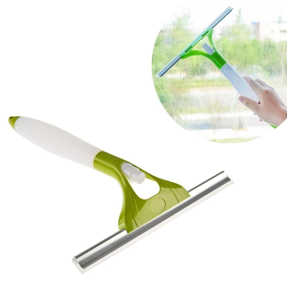 AD Pratik Spreyli Cam Sil Pencere Ayna Tezgah Duşakabin Temizleyici Püskürtmeli Silme Aparatı