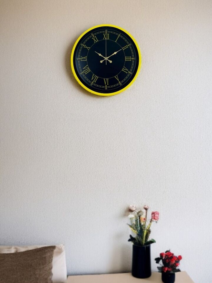 36 Cm Standart Sarı Duvar Saati