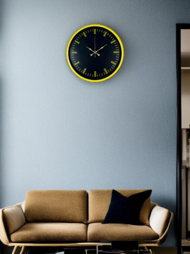 36 Cm Sarı Dekoratif Duvar Saati