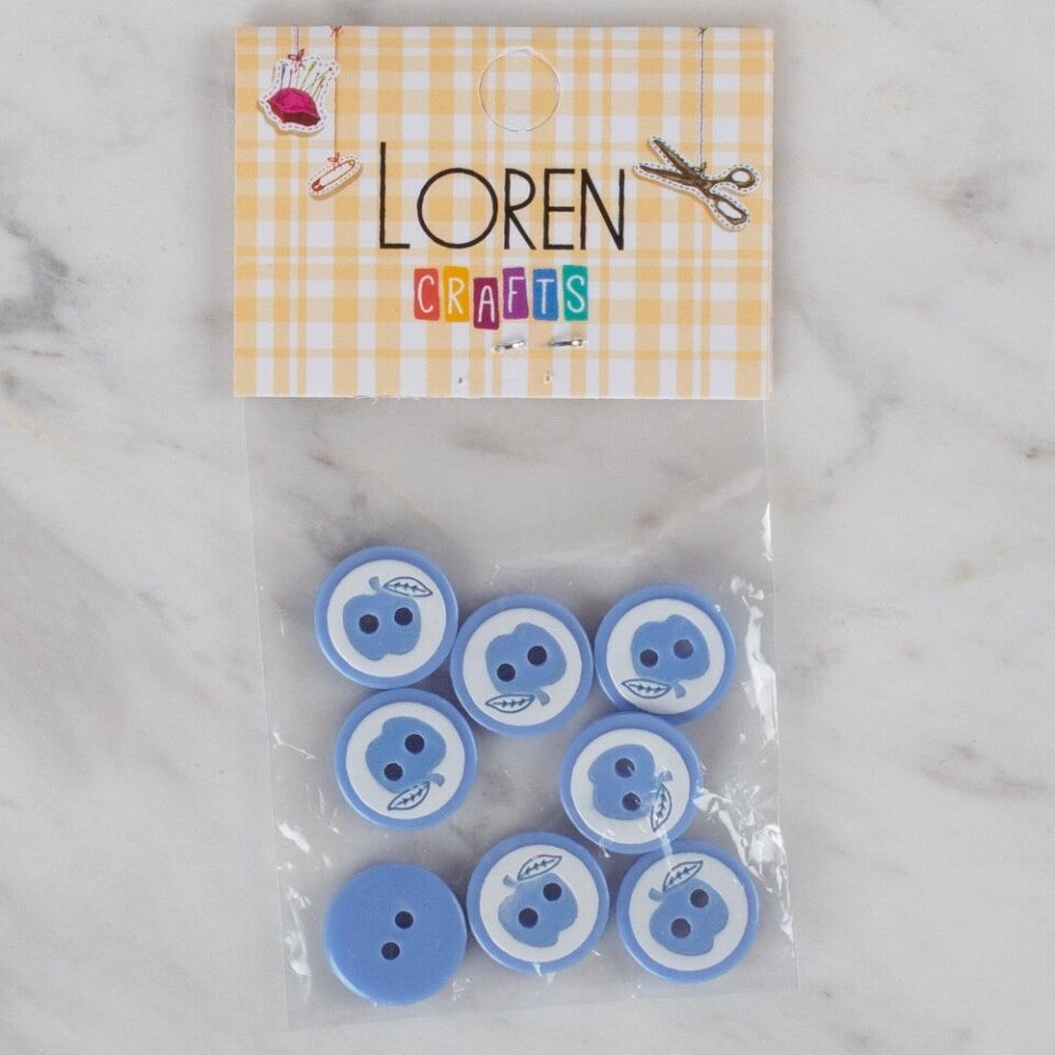 Loren Crafts 8 li Mavi Elma Düğme - 463