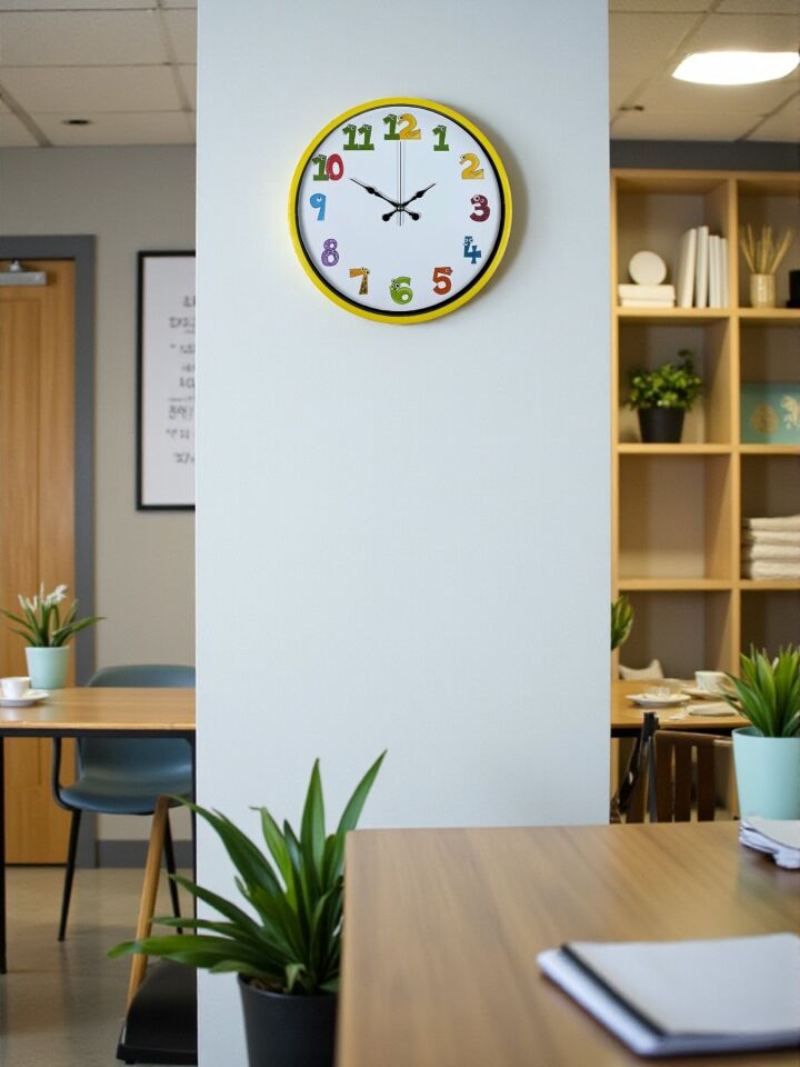 36 Cm Sarı Çocuk Odası Duvar Saati