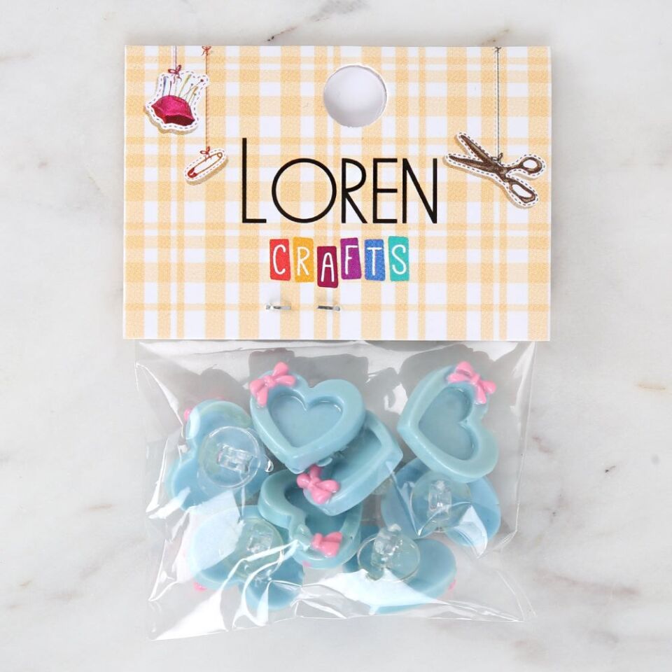 Loren Crafts Mavi 8'li Düğme - 3014
